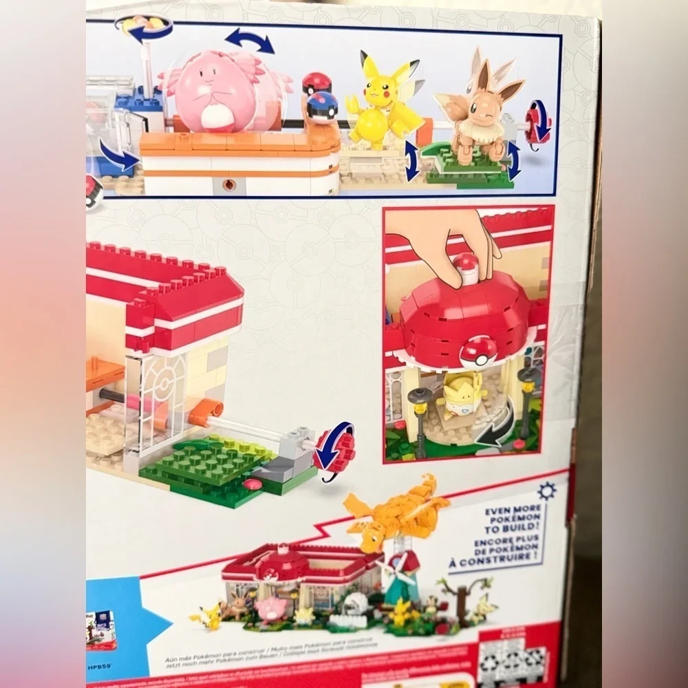 MEGA Pokemon Building Toy Kit, Forest Pokemon Center (648 Pieces) with 4 Action